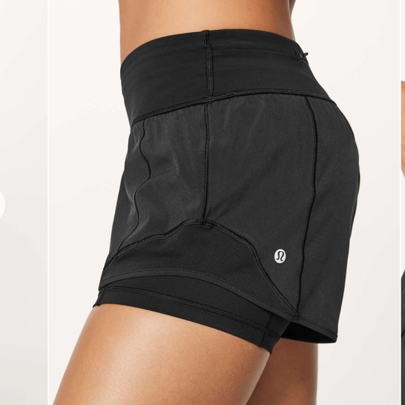 lululemon athletica Pants - Lululemon Hotty Hot Short (Naked 4") Black Size 12